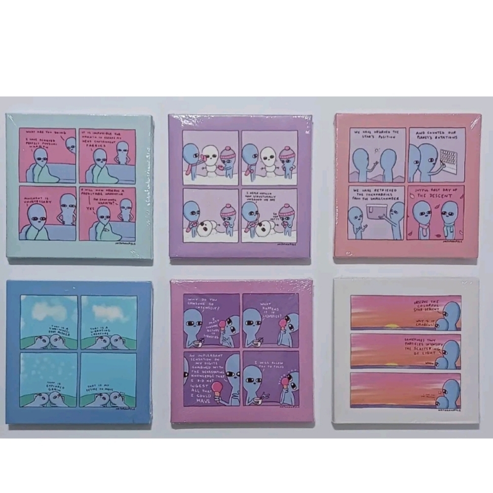 Strange Planet Wall Art Canvas Print Lot of 6 Collectibles